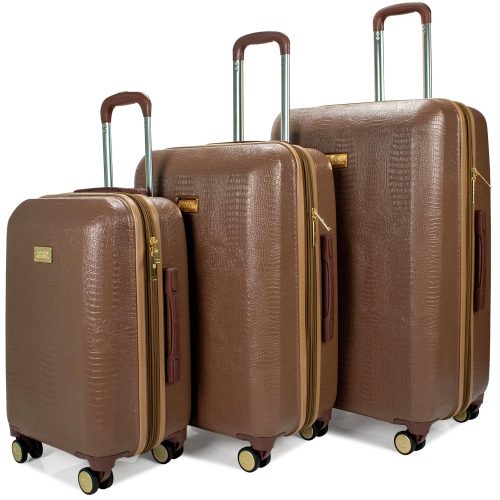 Snakeskin 3 Piece Expandable Luggage Set