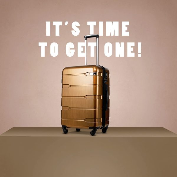 Luggage Expandable 3 Piece Sets PC+ABS Spinner Suitcase Built-In TSA lock 20 inch 24 inch 28 inch
