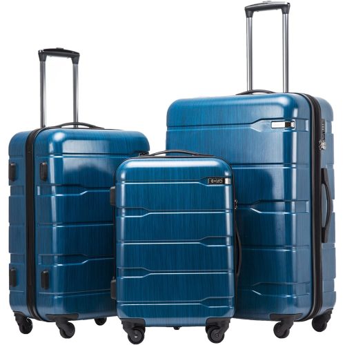 Luggage Expandable 3 Piece Sets PC+ABS Spinner Suitcase Built-In TSA lock 20 inch 24 inch 28 inch