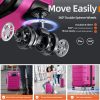 SHOWKOO Luggage Sets Expandable PC+ABS Durable Suitcase Sets Double Wheels TSA Lock Pink 3pcs