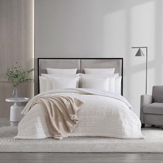 Vera Wang Ruched Chenille Natural/Ivory Quilt & Shams