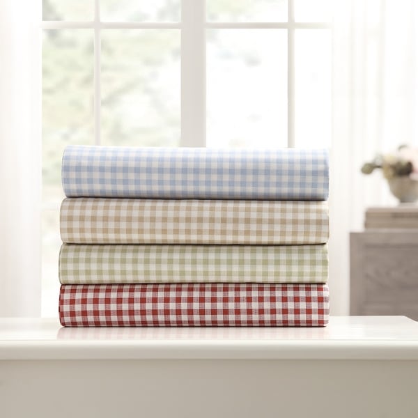Laurel & Mayfair 3 Piece Gingham Sheet Set, Blue