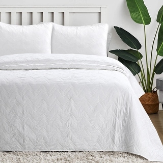 Silver Orchid Dunne Chevron Quilted Cotton 3-piece Quilt Set