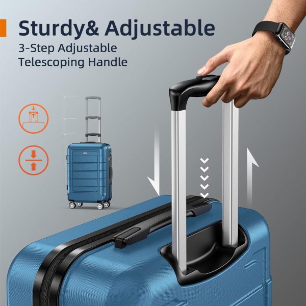 SHOWKOO Luggage Sets Expandable PC+ABS Durable Suitcase Sets Double Wheels TSA Lock Pink 3pcs