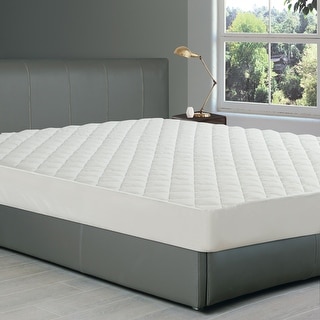 All-In-One Repreve Recycled Soft Terry Fitted Mattress Pad, Twin - White