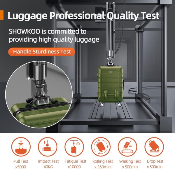 SHOWKOO Luggage Sets Expandable PC+ABS Durable Suitcase Sets Double Wheels TSA Lock Pink 3pcs