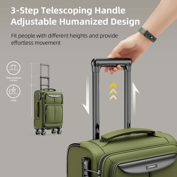 Luggage Sets 3 Piece Softside Expandable Lightweight Durable Suitcase Sets Double Spinner Wheels TSA Lock